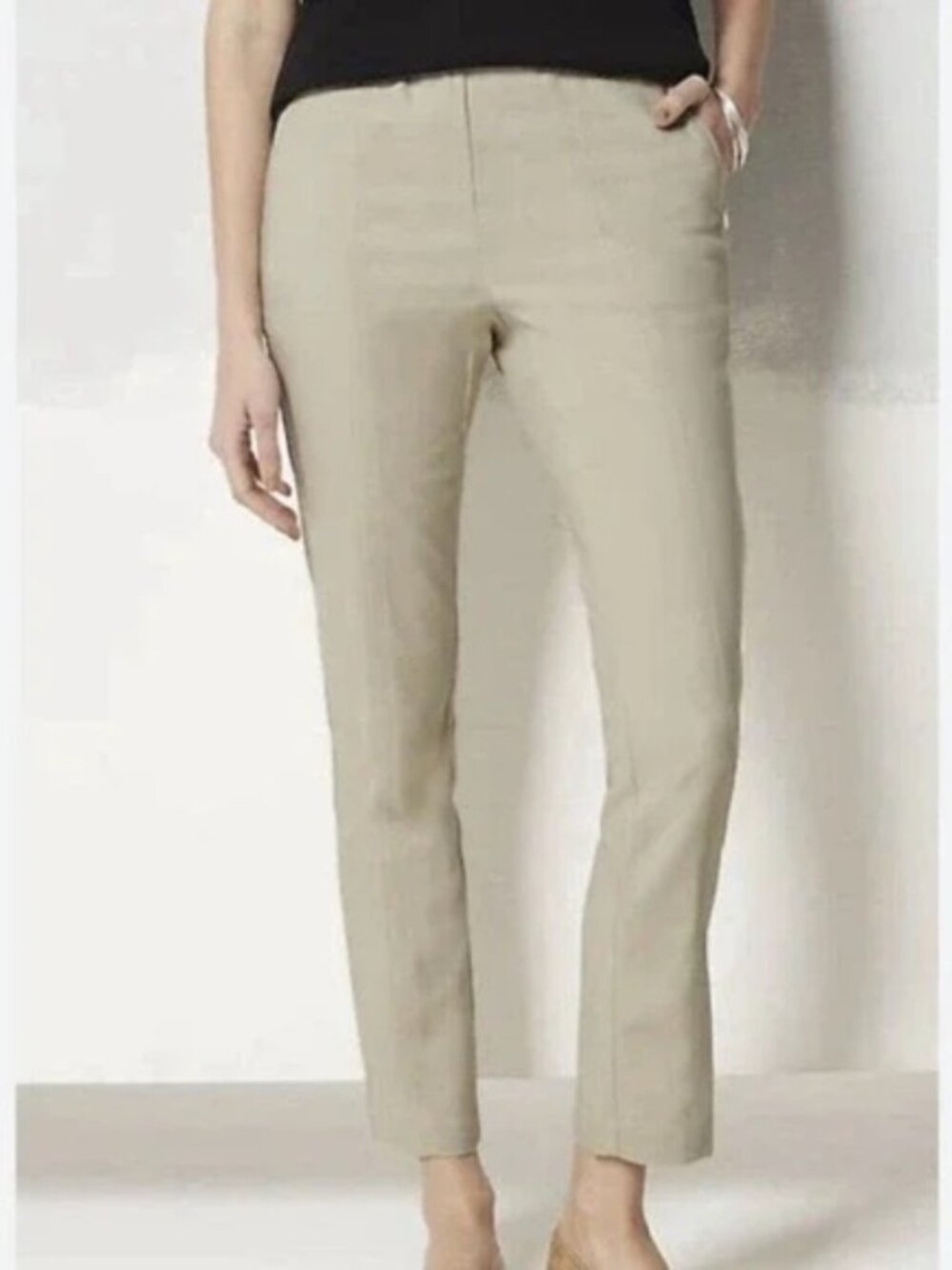 J. Jill Essential Cotton-Stretch Pants in Sesame (24W)